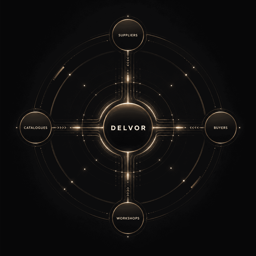 Delvor platform — connecting suppliers, buyers, workshops and catalogues